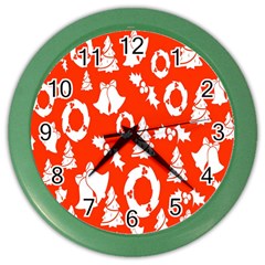 Backdrop Background Card Christmas Color Wall Clocks by Nexatart