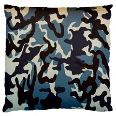 Blue Water Camouflage Large Flano Cushion Case (two Sides) by Nexatart