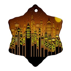 Buildings Skyscrapers City Snowflake Ornament (two Sides) by Nexatart