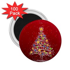 Colorful Christmas Tree 2 25  Magnets (100 Pack) 