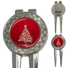 Colorful Christmas Tree 3-in-1 Golf Divots