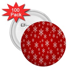 Christmas Snow Flake Pattern 2 25  Buttons (100 Pack)  by Nexatart