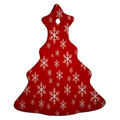 Christmas Snow Flake Pattern Christmas Tree Ornament (two Sides)