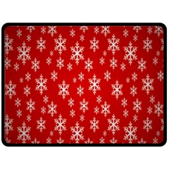 Christmas Snow Flake Pattern Double Sided Fleece Blanket (large) 