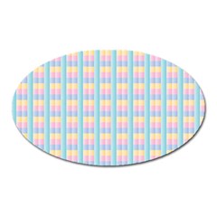 Grid Squares Texture Pattern Oval Magnet by Nexatart