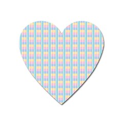Grid Squares Texture Pattern Heart Magnet