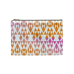 Geometric Abstract Orange Purple Pattern Cosmetic Bag (medium)  by Nexatart