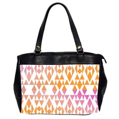 Geometric Abstract Orange Purple Pattern Office Handbags (2 Sides)  by Nexatart