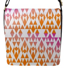 Geometric Abstract Orange Purple Pattern Flap Messenger Bag (s) by Nexatart