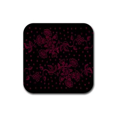 Pink Floral Pattern Background Wallpaper Rubber Coaster (square)  by Nexatart