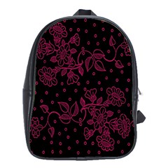 Pink Floral Pattern Background Wallpaper School Bags (xl)  by Nexatart