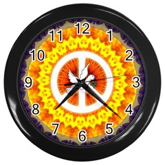 Peace Art Artwork Love Dove Wall Clocks (black)