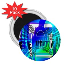 Security Castle Sure Padlock 2 25  Magnets (10 Pack)  by Nexatart