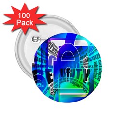 Security Castle Sure Padlock 2 25  Buttons (100 Pack)  by Nexatart
