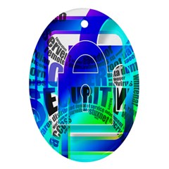 Security Castle Sure Padlock Oval Ornament (two Sides) by Nexatart