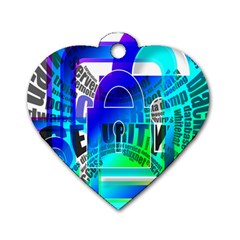 Security Castle Sure Padlock Dog Tag Heart (one Side) by Nexatart