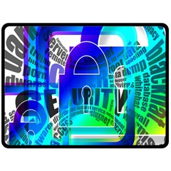 Security Castle Sure Padlock Double Sided Fleece Blanket (large)  by Nexatart