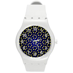 Star Christmas Yellow Round Plastic Sport Watch (m) by Nexatart