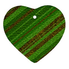 Stripes Course Texture Background Heart Ornament (two Sides)