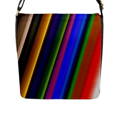 Strip Colorful Pipes Books Color Flap Messenger Bag (l)  by Nexatart