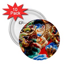 Thailand Bangkok Temple Roof Asia 2 25  Buttons (10 Pack) 