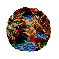 Thailand Bangkok Temple Roof Asia Standard 15  Premium Flano Round Cushions by Nexatart