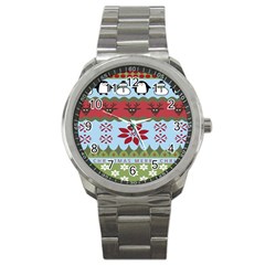 Ugly Christmas Xmas Sport Metal Watch