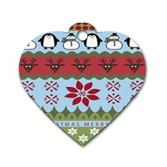 Ugly Christmas Xmas Dog Tag Heart (One Side)