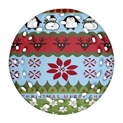 Ugly Christmas Xmas Round Filigree Ornament (Two Sides)
