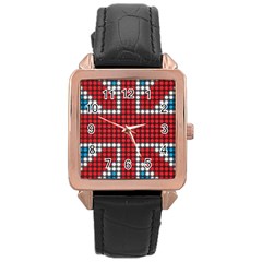 The Flag Of The Kingdom Of Great Britain Rose Gold Leather Watch  by Nexatart