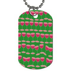 Wine Red Champagne Glass Red Wine Dog Tag (two Sides) by Nexatart