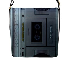 Vintage Tape Recorder Flap Messenger Bag (l)  by Nexatart