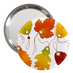 Vector Beautiful Maple Leaf 3  Handbag Mirrors by Nexatart