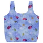 Ladybug Blue Nature Full Print Recycle Bags (L)  Back