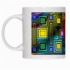 Art Rectangles Abstract Modern Art White Mugs