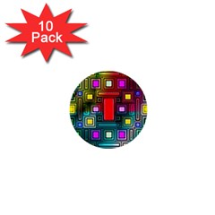 Art Rectangles Abstract Modern Art 1  Mini Buttons (10 pack) 