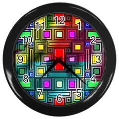 Art Rectangles Abstract Modern Art Wall Clocks (Black)