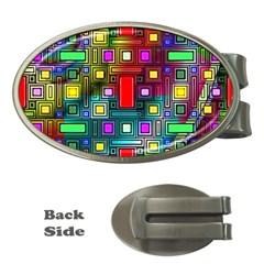 Art Rectangles Abstract Modern Art Money Clips (Oval) 