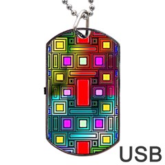 Art Rectangles Abstract Modern Art Dog Tag USB Flash (Two Sides)