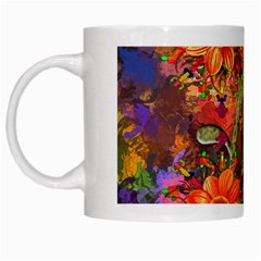 Abstract Flowers Floral Decorative White Mugs by Nexatart