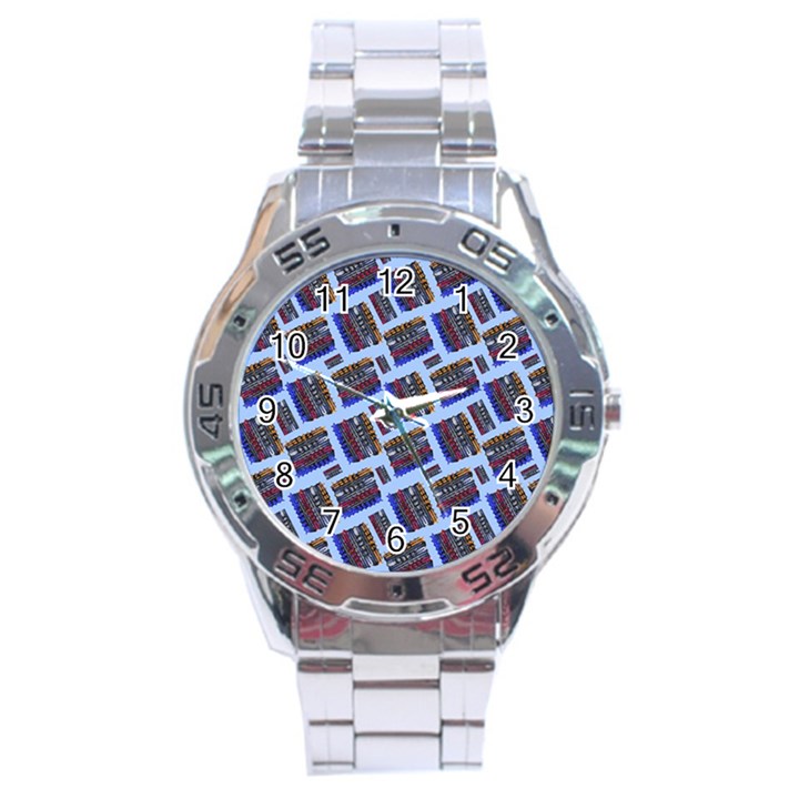 Abstract Pattern Seamless Artwork Stainless Steel Analogue Watch