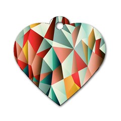 Abstracts Colour Dog Tag Heart (One Side)