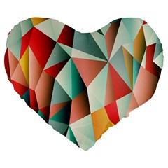 Abstracts Colour Large 19  Premium Heart Shape Cushions