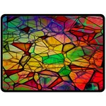 Abstract Squares Triangle Polygon Double Sided Fleece Blanket (Large)  80 x60  Blanket Front