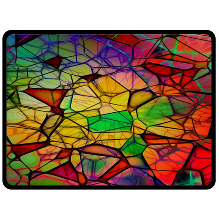 Abstract Squares Triangle Polygon Double Sided Fleece Blanket (Large) 