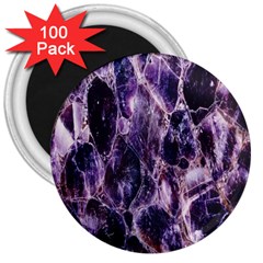 Agate Naturalpurple Stone 3  Magnets (100 Pack) by Alisyart