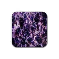Agate Naturalpurple Stone Rubber Coaster (square)  by Alisyart