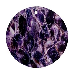 Agate Naturalpurple Stone Round Ornament (two Sides)