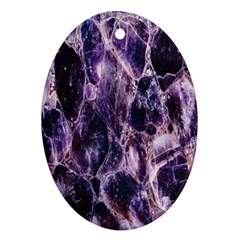 Agate Naturalpurple Stone Oval Ornament (two Sides) by Alisyart