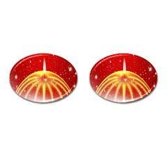 Advent Candle Star Christmas Cufflinks (oval) by Nexatart